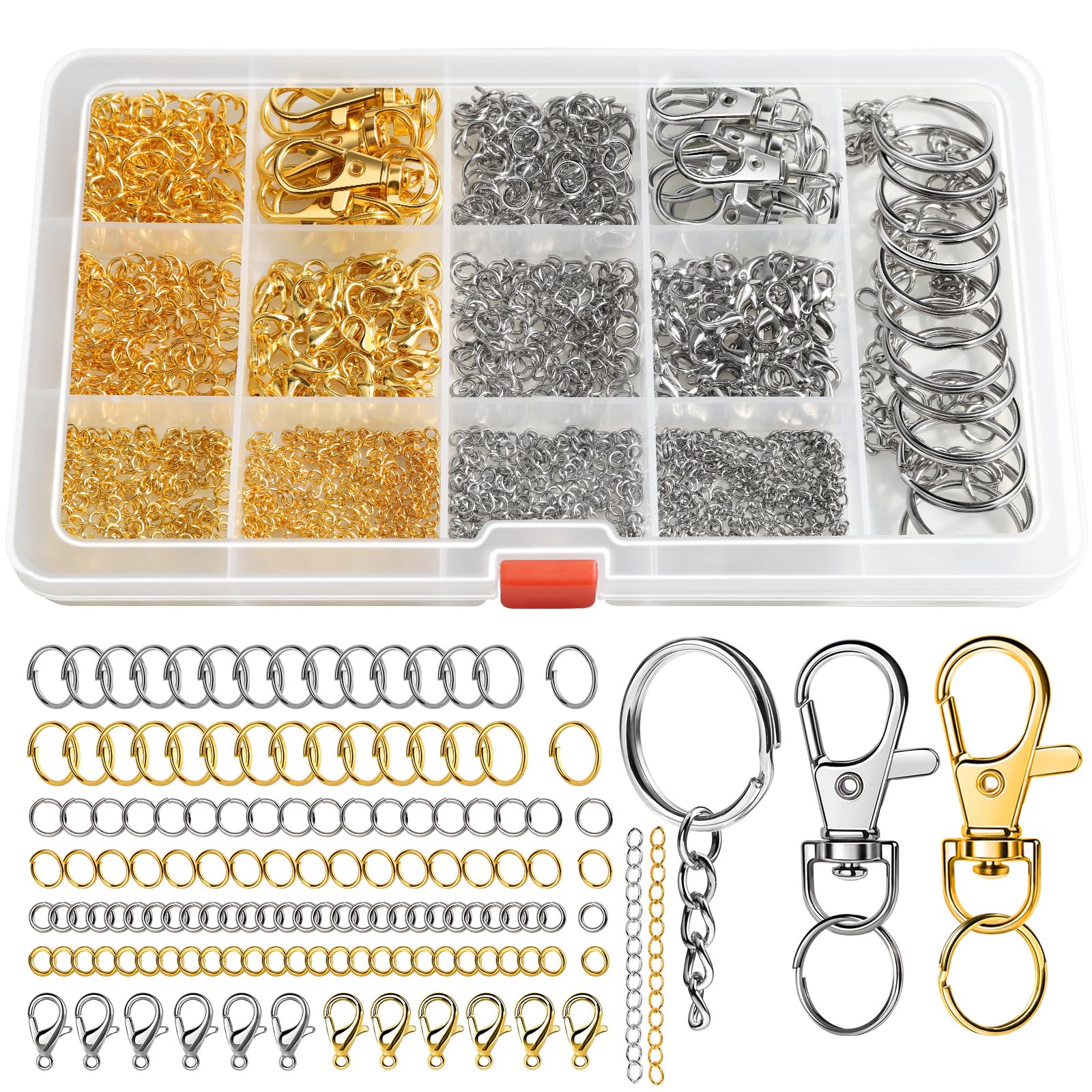Amazon.com: LEOBRO Jump Rings, 968pcs Keychain Making Kit